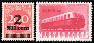 The German stamp is valued by Scott at 20 cents if the colour is Rose Red and $2850 if it is Carmine Rose. I suspect mine is Rose Red.